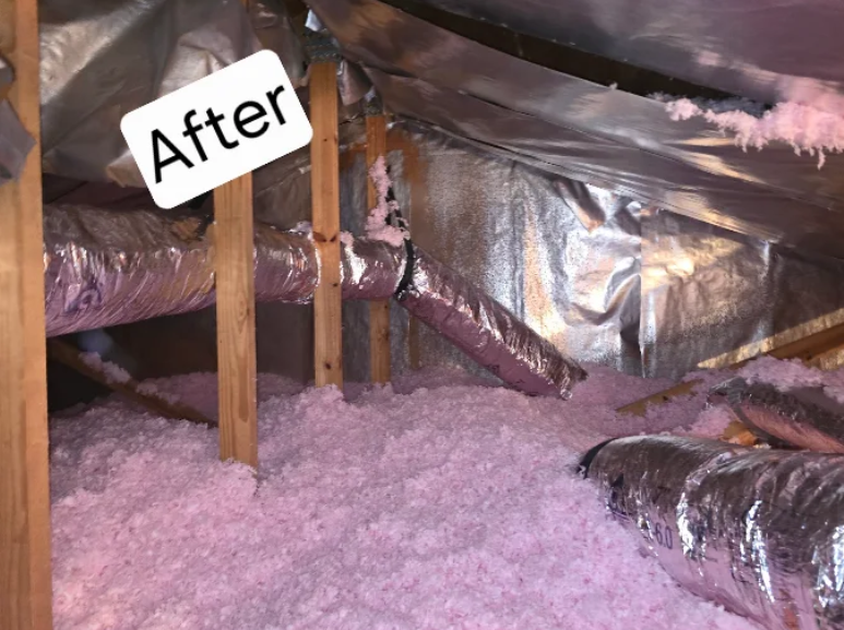 After HVAC ductwork repair showing newly sealed and properly installed air ducts